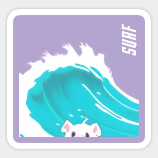 Pink Pig Surf Sticker